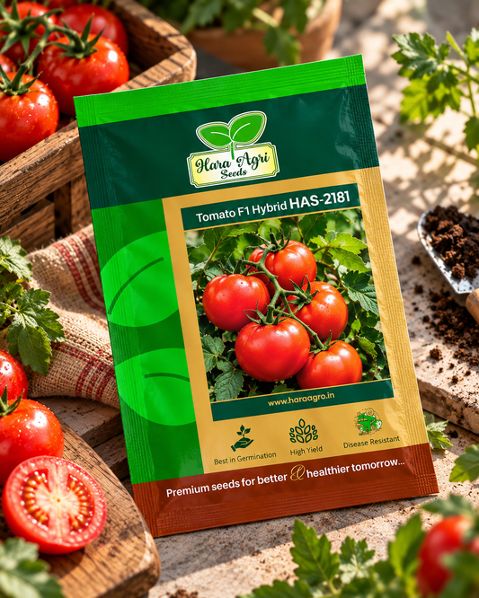 Hara Agri Tomato F1 Hybrid HAS-2181 Seeds – Premium High-Yield Tomato Seeds for Healthy Plants, Quality Fruits & Productive Vegetable Cultivation