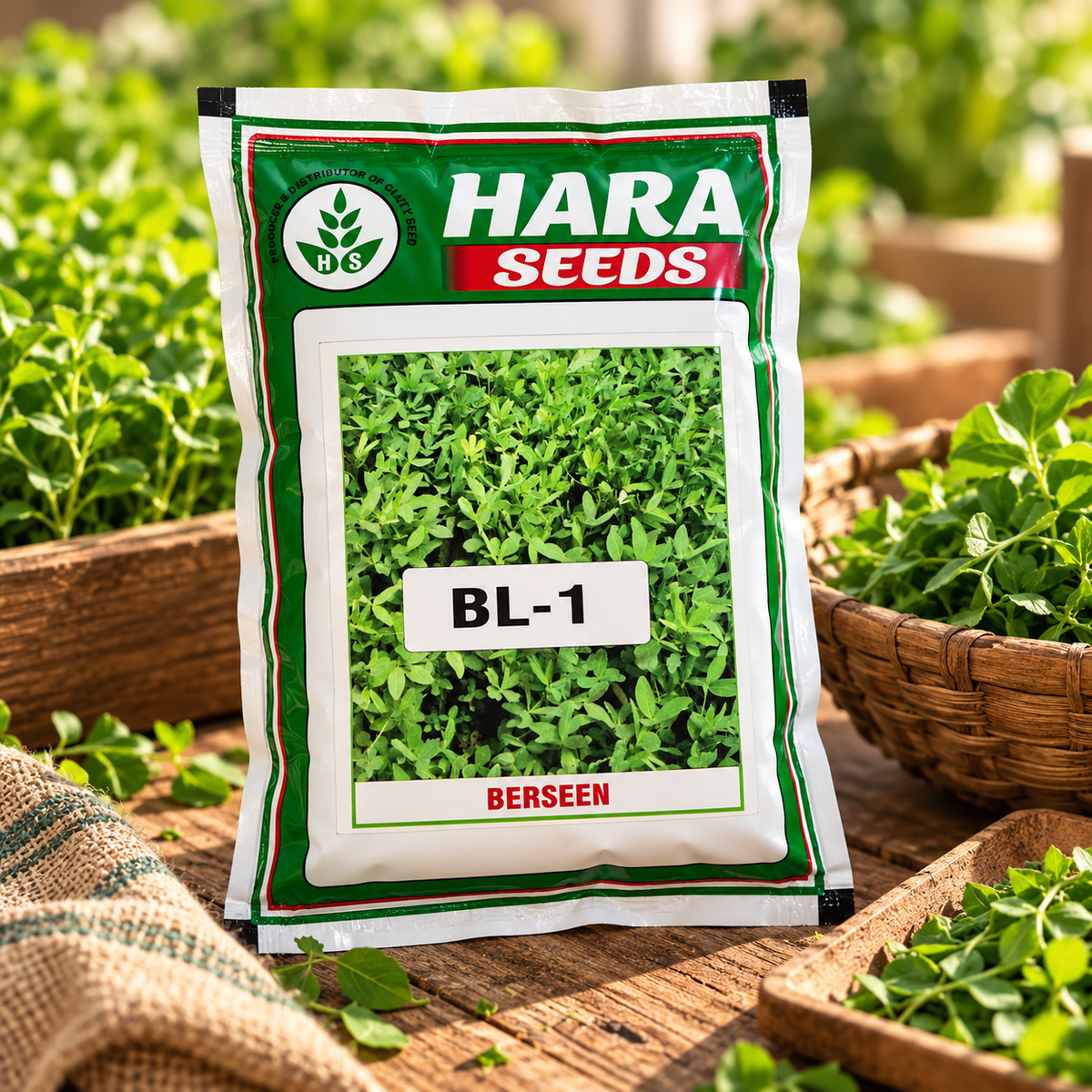 Hara Seeds Berseem BL-1 Seeds for Green Fodder | High-Quality Rabi Fodder Crop Seeds for Dairy Animals & Livestock | Suitable for Multiple Cuttings