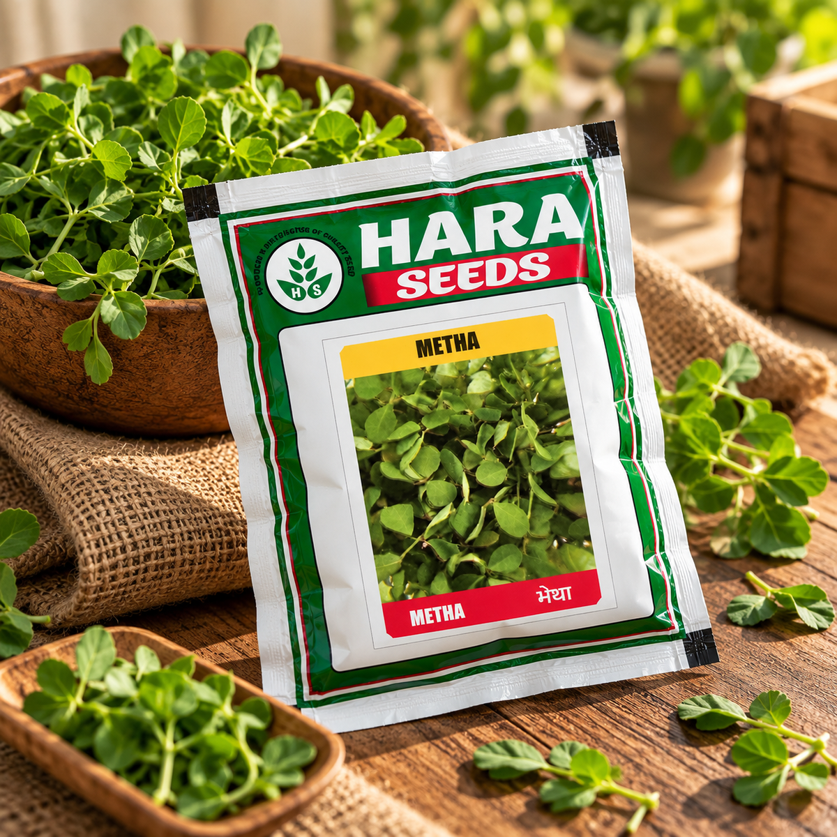 Hara Seeds Methi Seeds (Fenugreek Seeds) for Home Gardening & Kitchen Garden | Fresh Green Methi Vegetable Seeds for Easy Cultivation 1KG