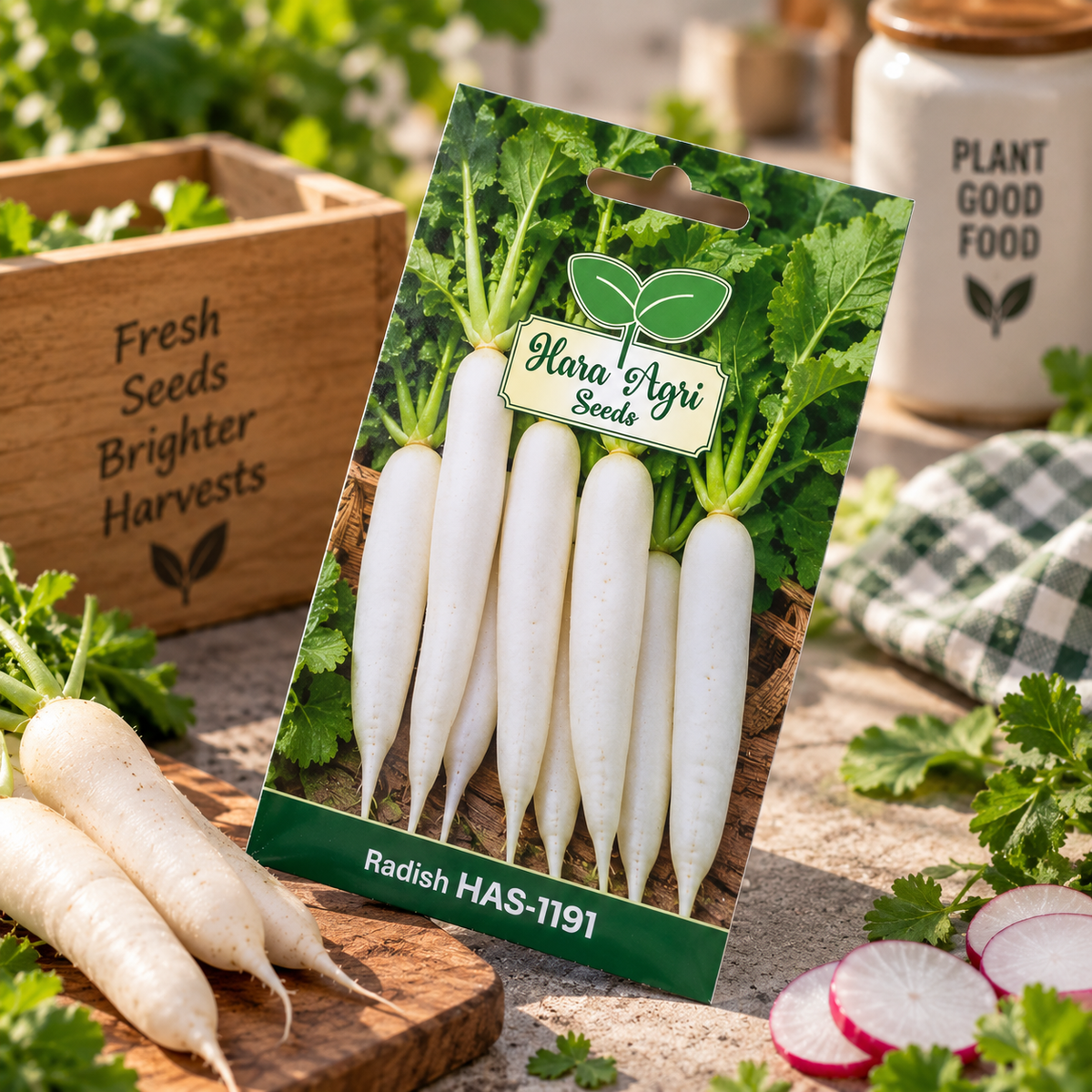 Radish HAS-1191 Seeds | Hara Agri Seeds | Quality Radish Vegetable Seeds for Home Garden, Kitchen Garden, Terrace Garden, Pots & Grow Bags