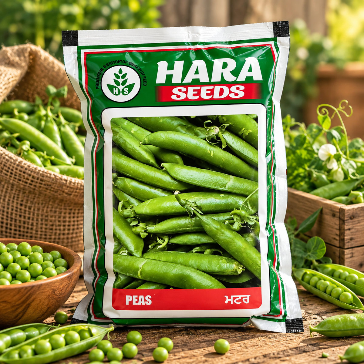 Hara Seeds Peas Seeds (Matar) – High Quality Vegetable Seeds for Home Gardening & Kitchen Gardens | Easy to Grow Green Peas Seeds