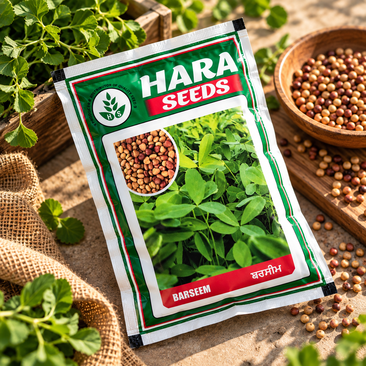 Hara Seeds Berseem BL-42 Fodder Seeds for Dairy Cattle & Livestock | High-Quality Green Fodder Seeds for Rabi Season | Fast-Growing Berseem Seeds for Multiple Cuttings