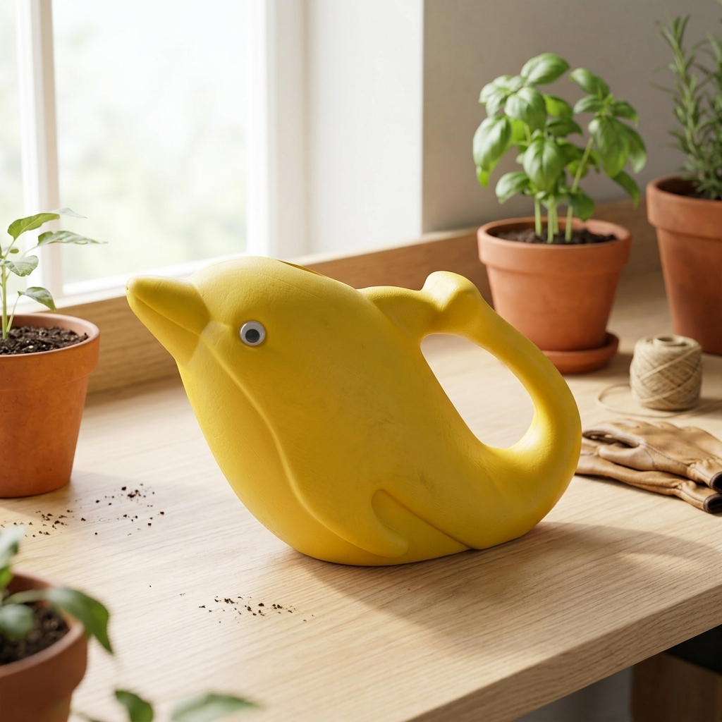 Dolphin Water Can 1.7 Litre for Indoor & Outdoor Plants | Plastic Garden Watering Can with Long Spout
