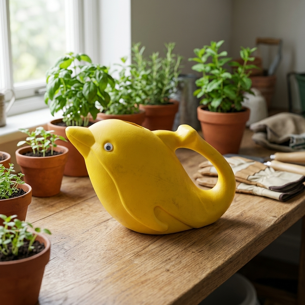 Dolphin Water Can 1.7 Litre for Indoor & Outdoor Plants | Plastic Garden Watering Can with Long Spout