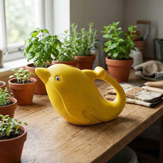 Dolphin Water Can 1.7 Litre for Indoor & Outdoor Plants | Plastic Garden Watering Can with Long Spout